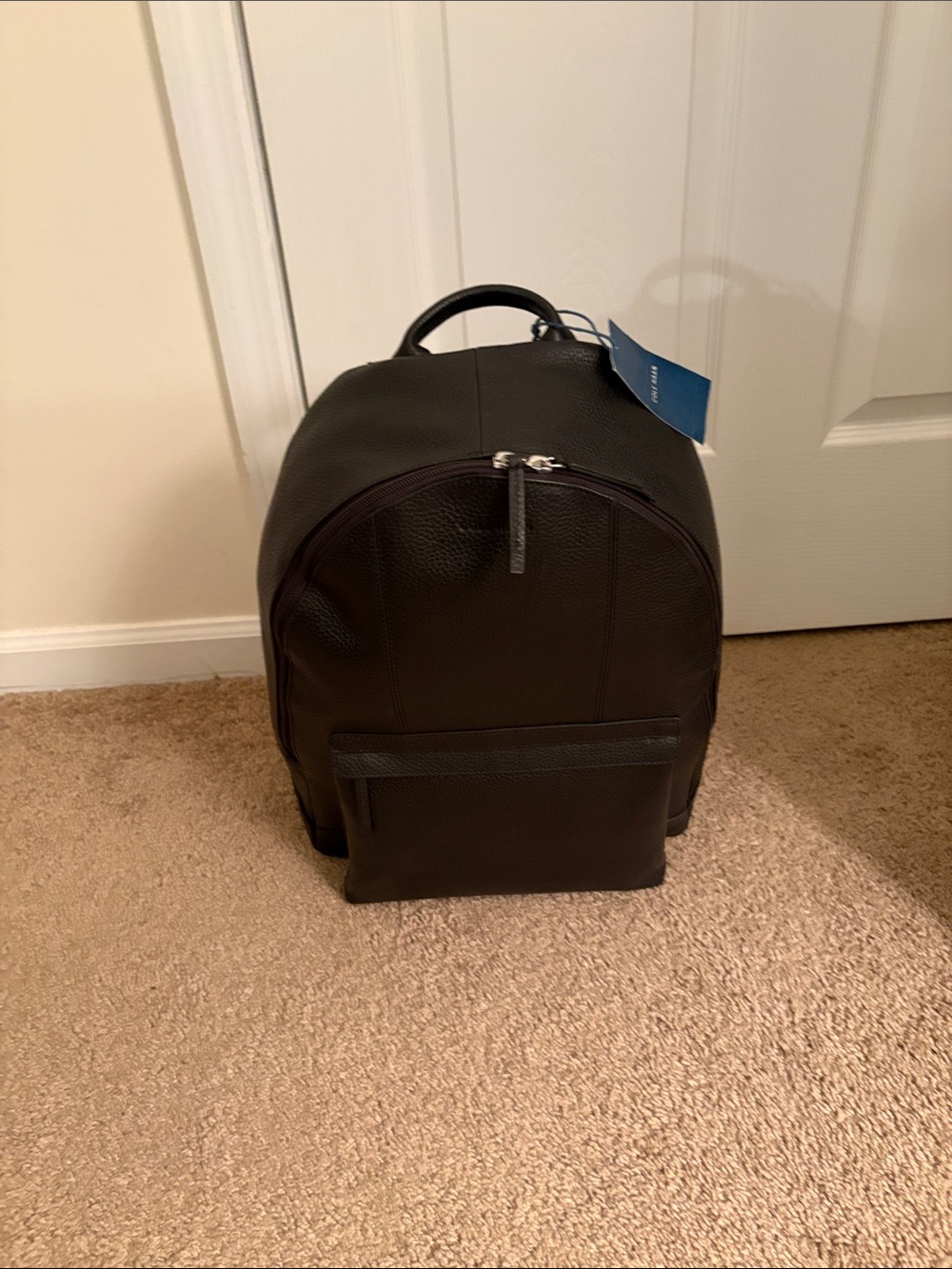 Cole Haan Black Pebbled Leather Backpack
